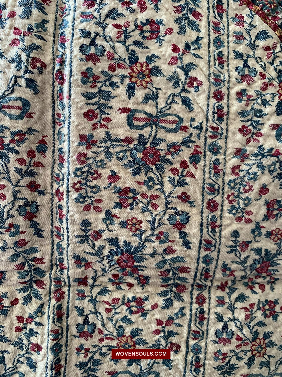 1469 Antique Kashmir Prayer Mat Pashmina-WOVENSOULS Antique Textiles & Art Gallery