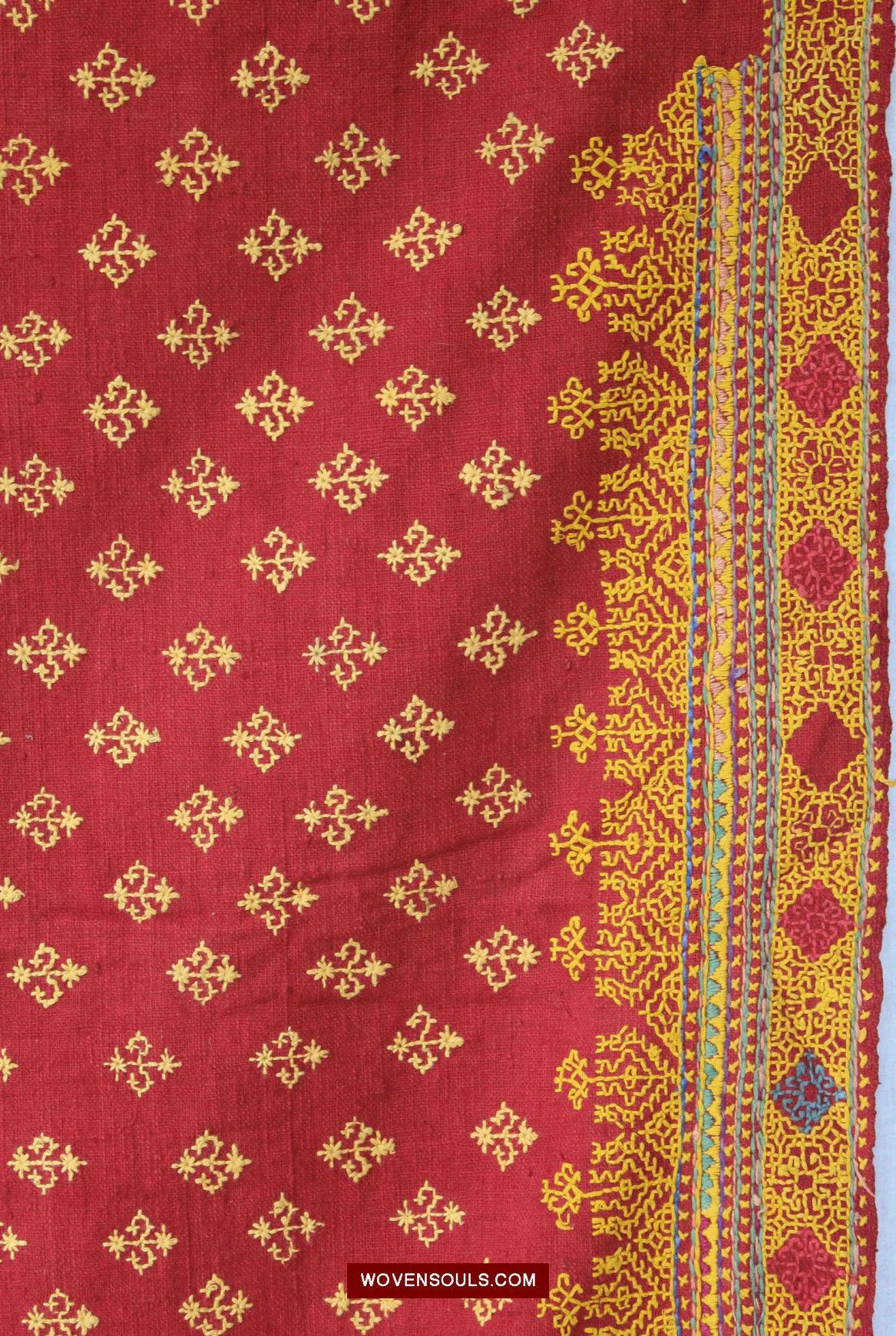 1570 Antique Rajasthan Double Face Broderie Odhana - WOVENSOULS Textiles anciens et galerie d'art