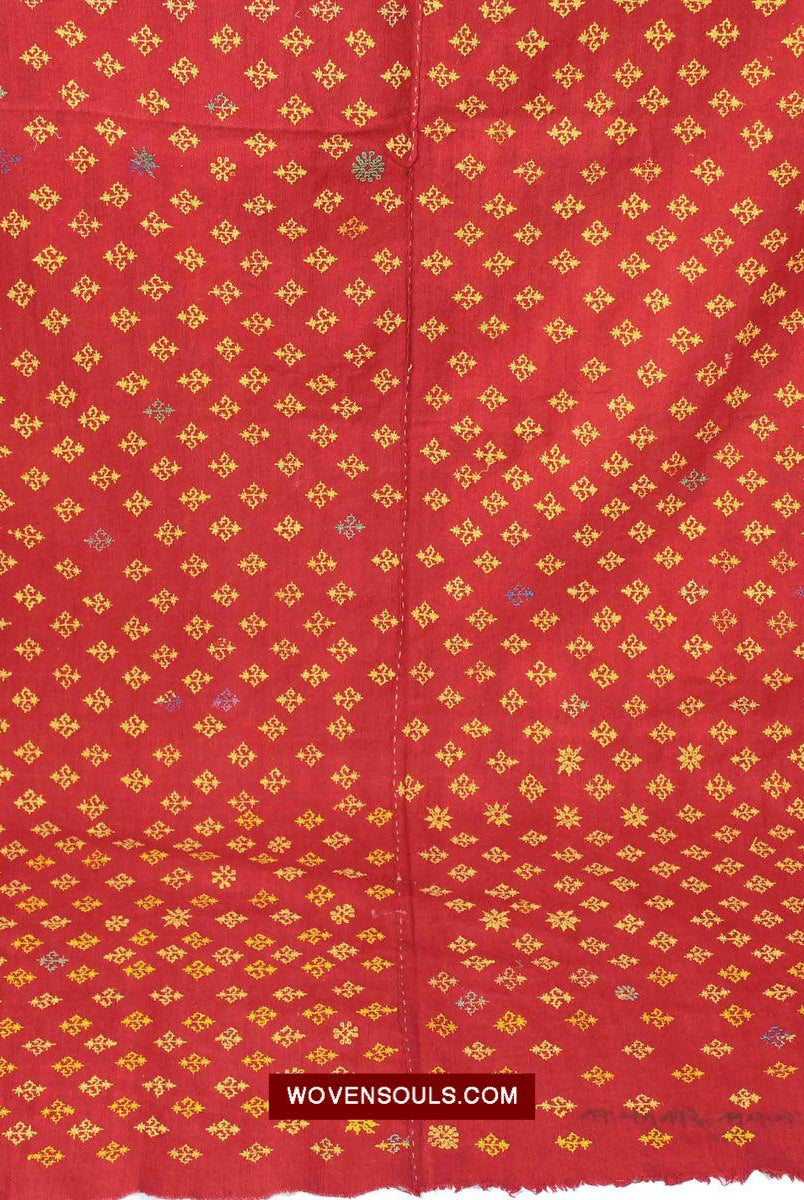 1570 Antique Rajasthan Double Sided Embroidery Odhana - WOVENSOULS Antique Textiles & Art Gallery