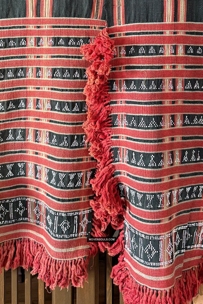 163 Antique Hilltribe Beaded Textile Katu Loin Cloth-TEXTILE - Museum-quality Decor & Ethnographic Art Gallery