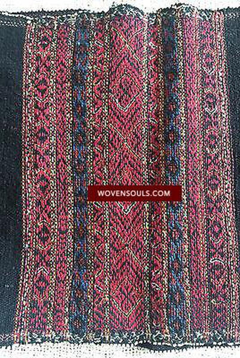 164-A Vintage Hilltribe Beaded Mru Tribal Women's Loin Cloth - Myanmar Textile-WOVENSOULS-Antique-Vintage-Textiles-Art-Decor
