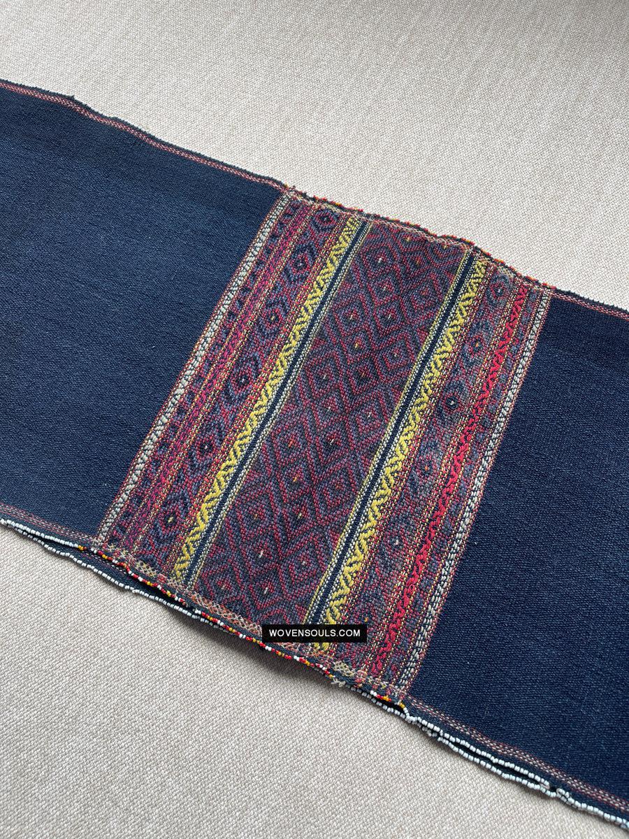 164-B Vintage Mru Tribal Handwoven Beaded Women's Loin Cloth - Myanmar Textile - Antique Decor Ethnic Art