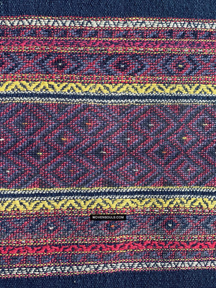 164-B Vintage Mru Tribal Handwoven Beaded Women's Loin Cloth - Myanmar Textile - Antique Decor Ethnic Art