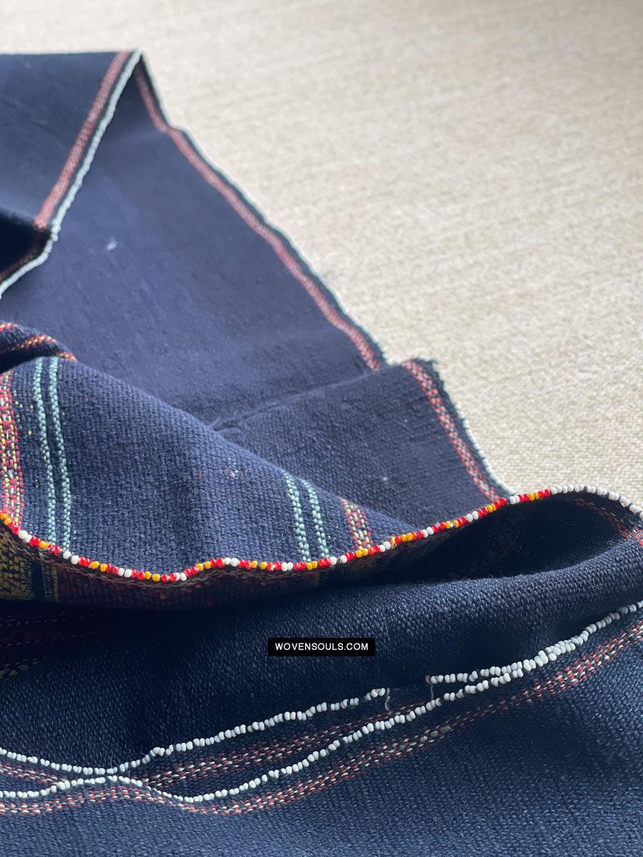 164-B Vintage Mru Tribal Handwoven Beaded Women's Loin Cloth - Myanmar Textile - Antique Decor Ethnic Art