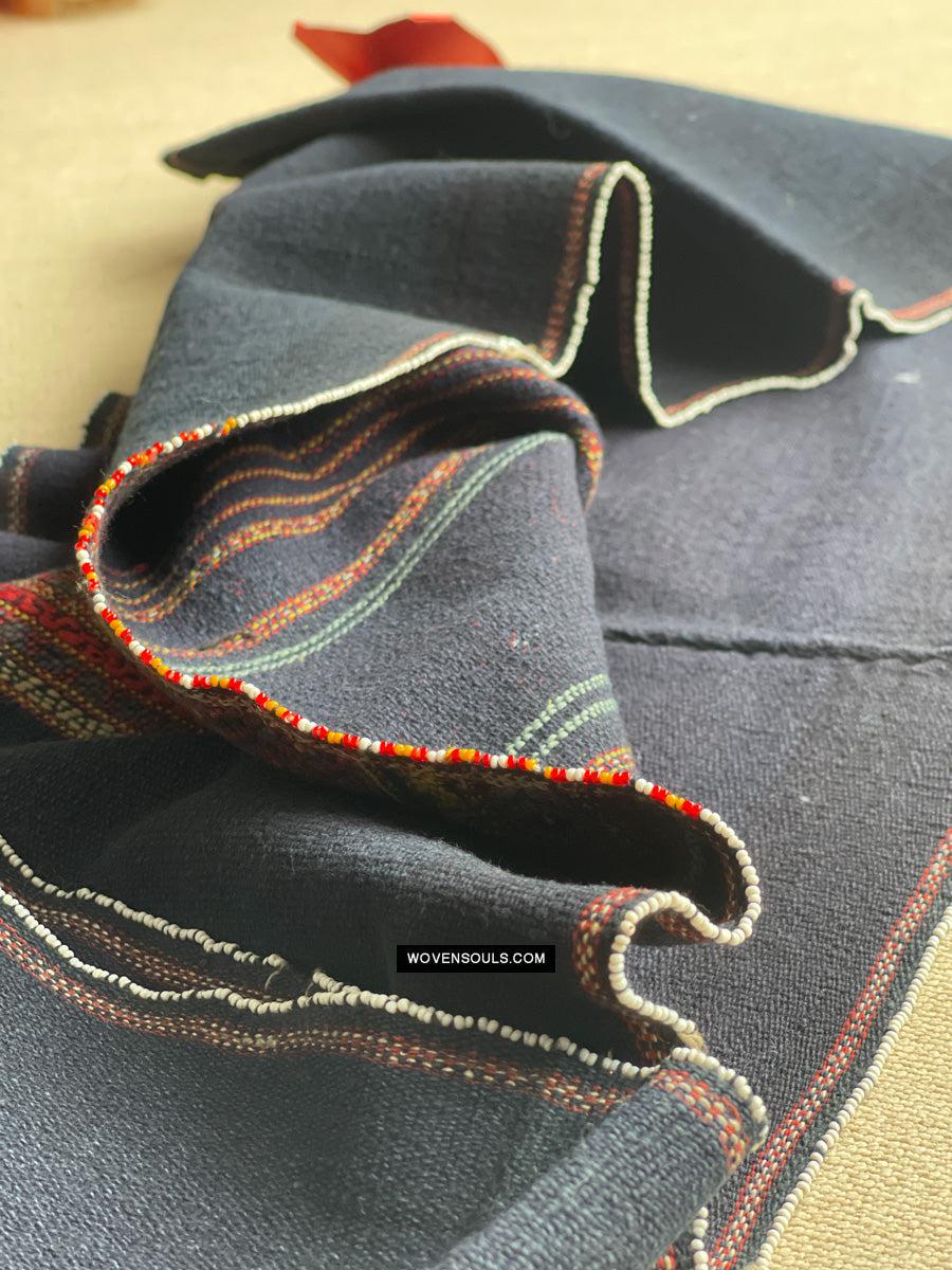 164-B Vintage Mru Tribal Handwoven Beaded Women's Loin Cloth - Myanmar Textile - Antique Decor Ethnic Art