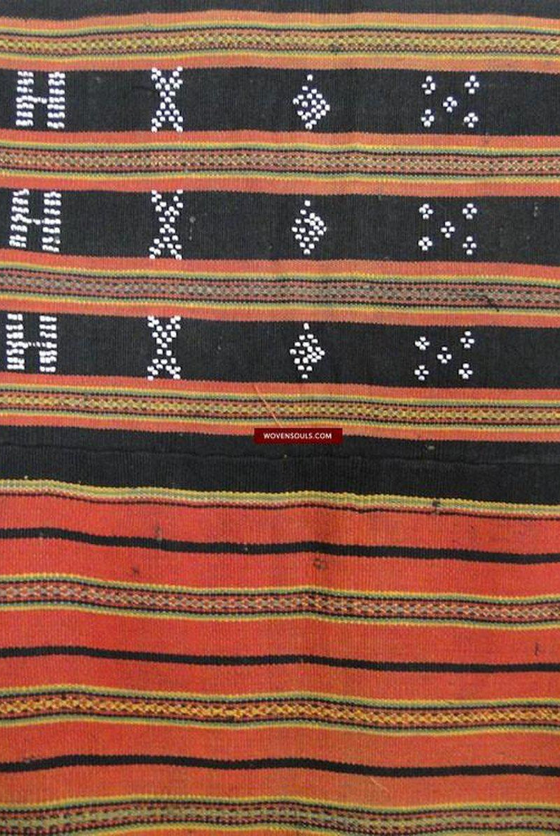 166 Sapa Hilltribe Skirt Vietnam Beaded Weaving-WOVENSOULS-Antique-Vintage-Textiles-Art-Decor