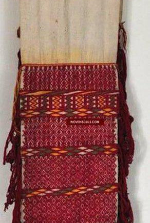 168 Antique Hilltribe Tribal Textile Head / Shoulder Cloth-WOVENSOULS-Antique-Vintage-Textiles-Art-Decor