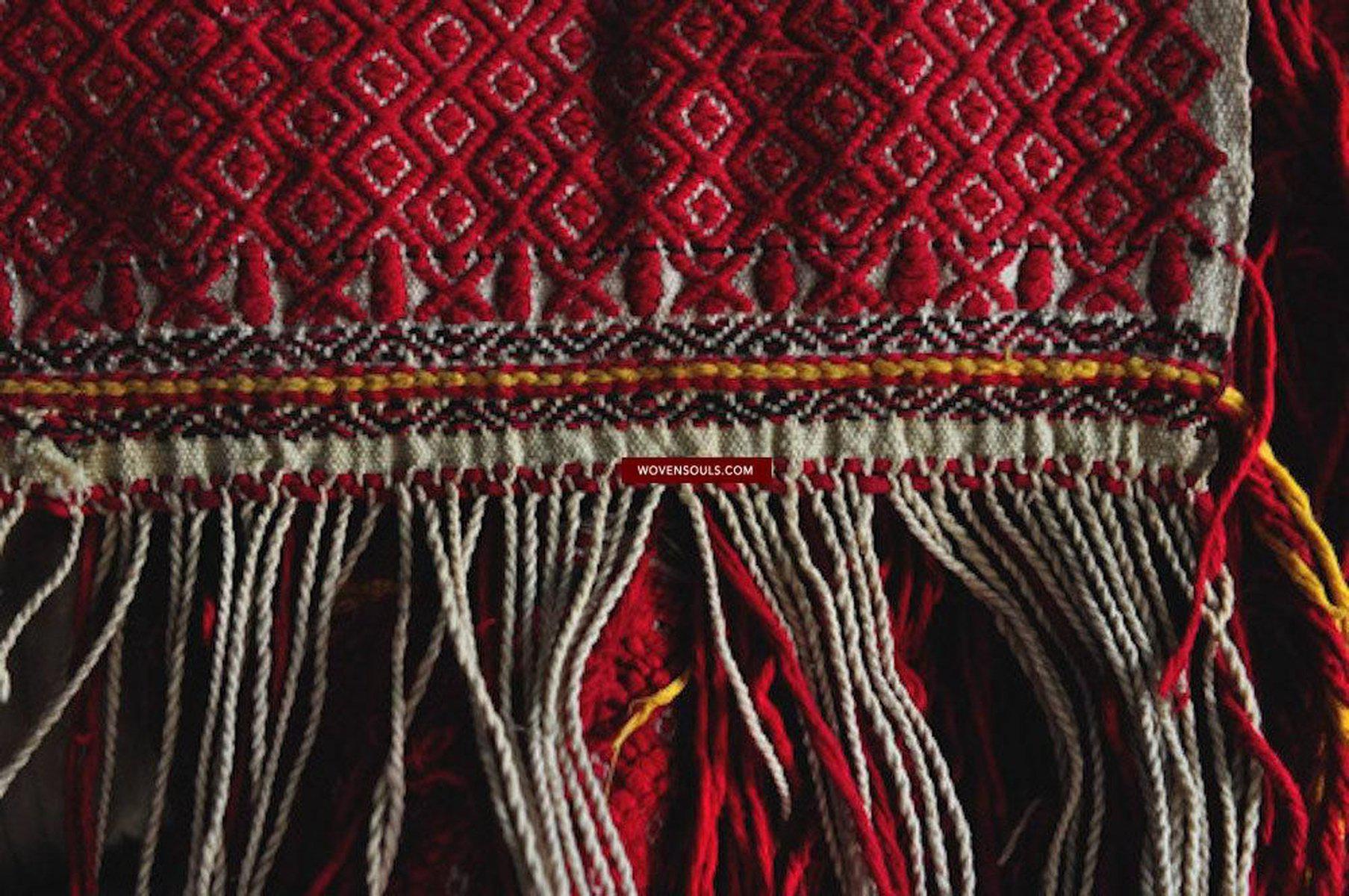 168 Antique Hilltribe Tribal Textile Head / Shoulder Cloth-WOVENSOULS-Antique-Vintage-Textiles-Art-Decor