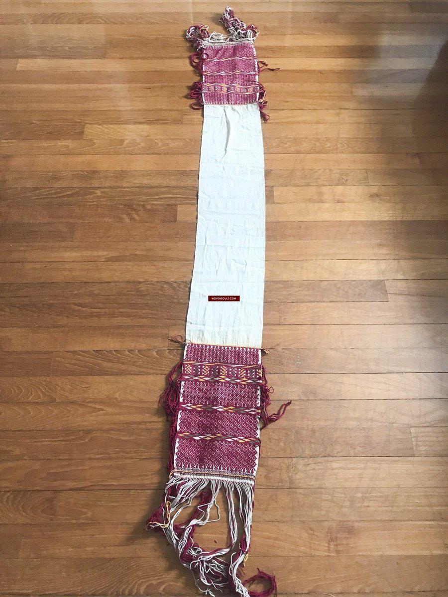 168 Antique Hilltribe Tribal Textile Head / Shoulder Cloth-WOVENSOULS-Antique-Vintage-Textiles-Art-Decor