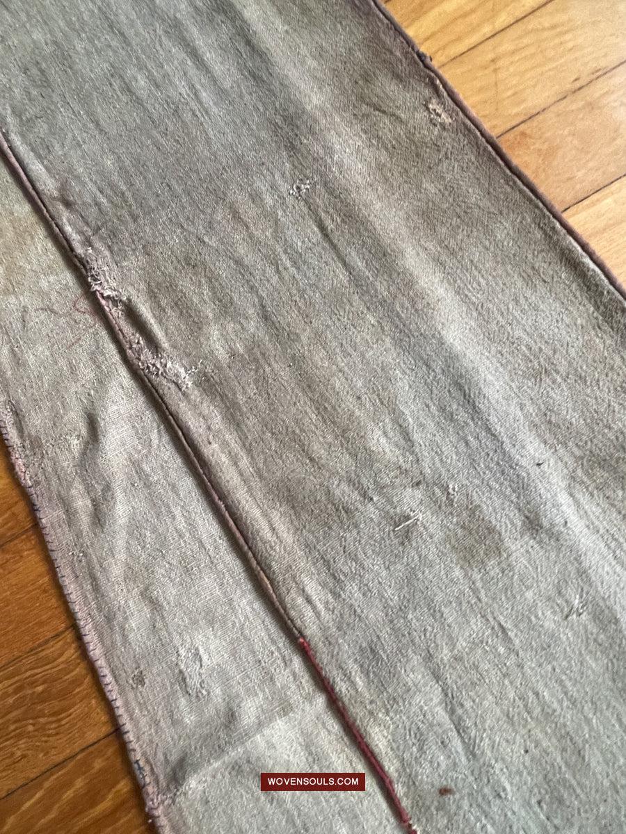 169 Antique Yao Head Cloth with Silk Floss Embroidery on Handspun cotton-WOVENSOULS Antique Textiles & Art Gallery