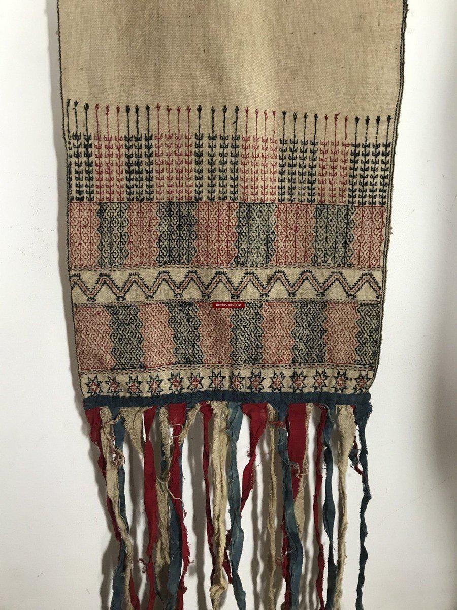 171 Antique Hilltribe Shaman Shoulder Cloth - Textile Art-WOVENSOULS-Antique-Vintage-Textiles-Art-Decor