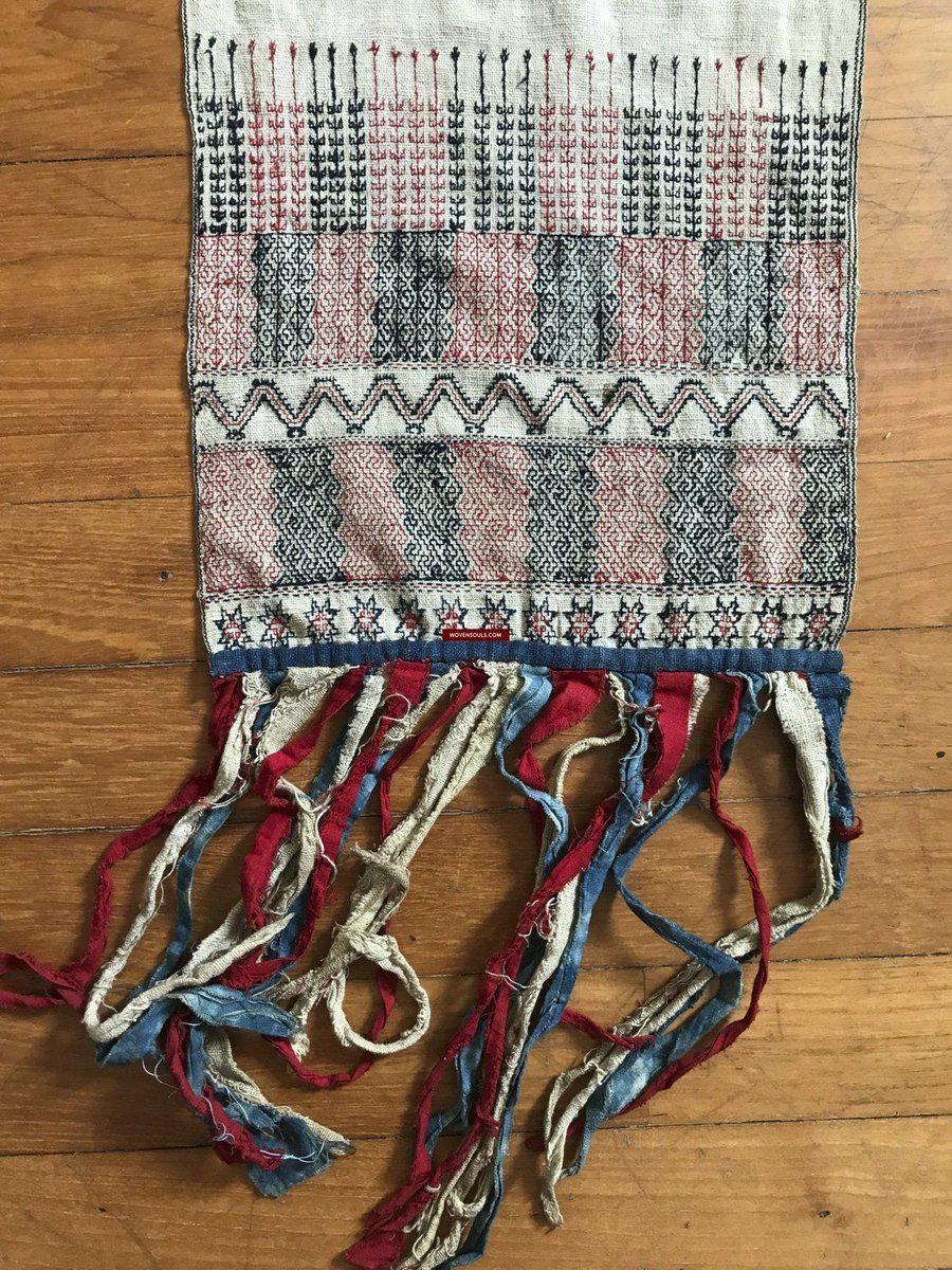 171 Antique Hilltribe Shaman Shoulder Cloth - Textile Art-WOVENSOULS-Antique-Vintage-Textiles-Art-Decor