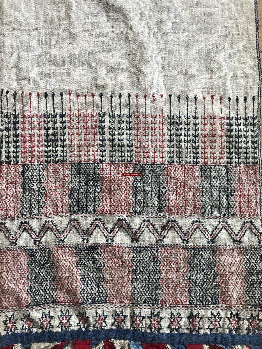 171 Antique Hilltribe Shaman Shoulder Cloth - Textile Art-WOVENSOULS-Antique-Vintage-Textiles-Art-Decor