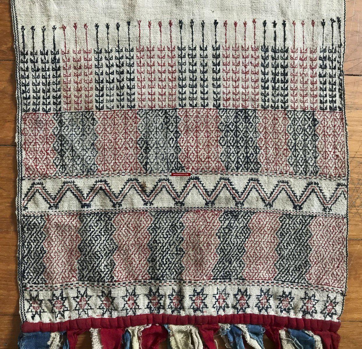 171 Antique Hilltribe Shaman Shoulder Cloth - Textile Art-WOVENSOULS-Antique-Vintage-Textiles-Art-Decor