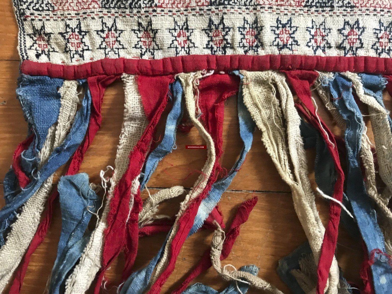 171 Antique Hilltribe Shaman Shoulder Cloth - Textile Art-WOVENSOULS-Antique-Vintage-Textiles-Art-Decor