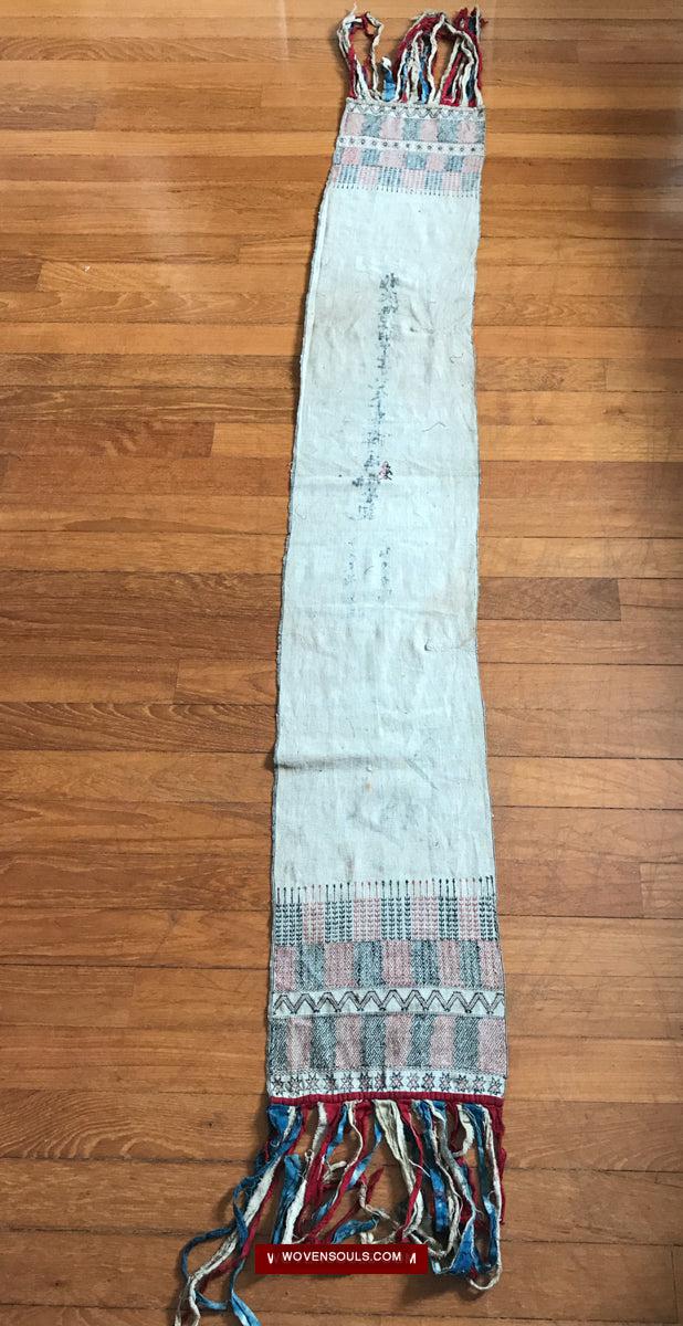 171 Antique Hilltribe Shaman Shoulder Cloth - Textile Art-WOVENSOULS Antique Textiles & Art Gallery