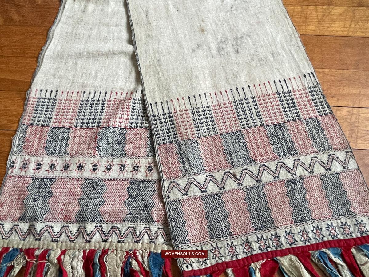 171 Antique Hilltribe Shaman Shoulder Cloth - Textile Art-WOVENSOULS Antique Textiles & Art Gallery