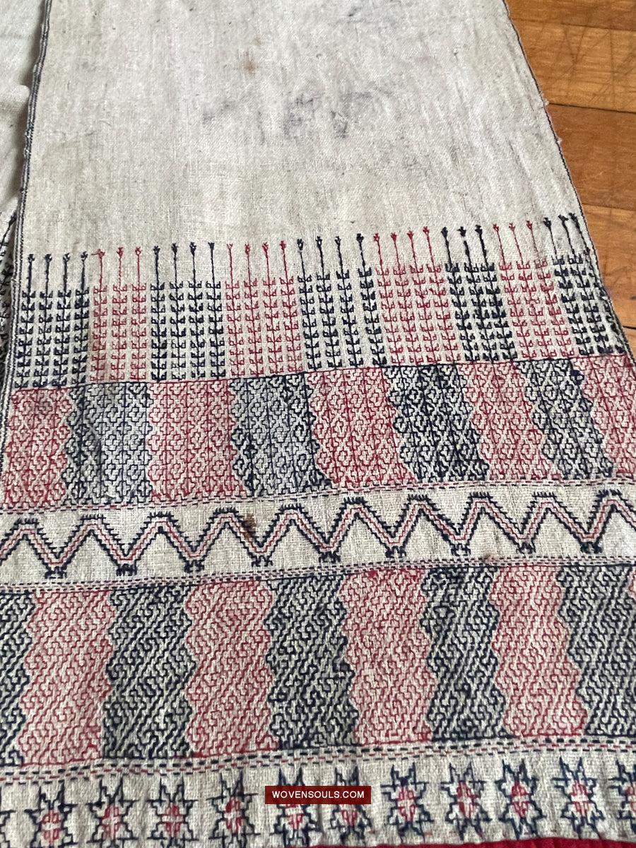 171 Antique Hilltribe Shaman Shoulder Cloth - Textile Art-WOVENSOULS Antique Textiles & Art Gallery