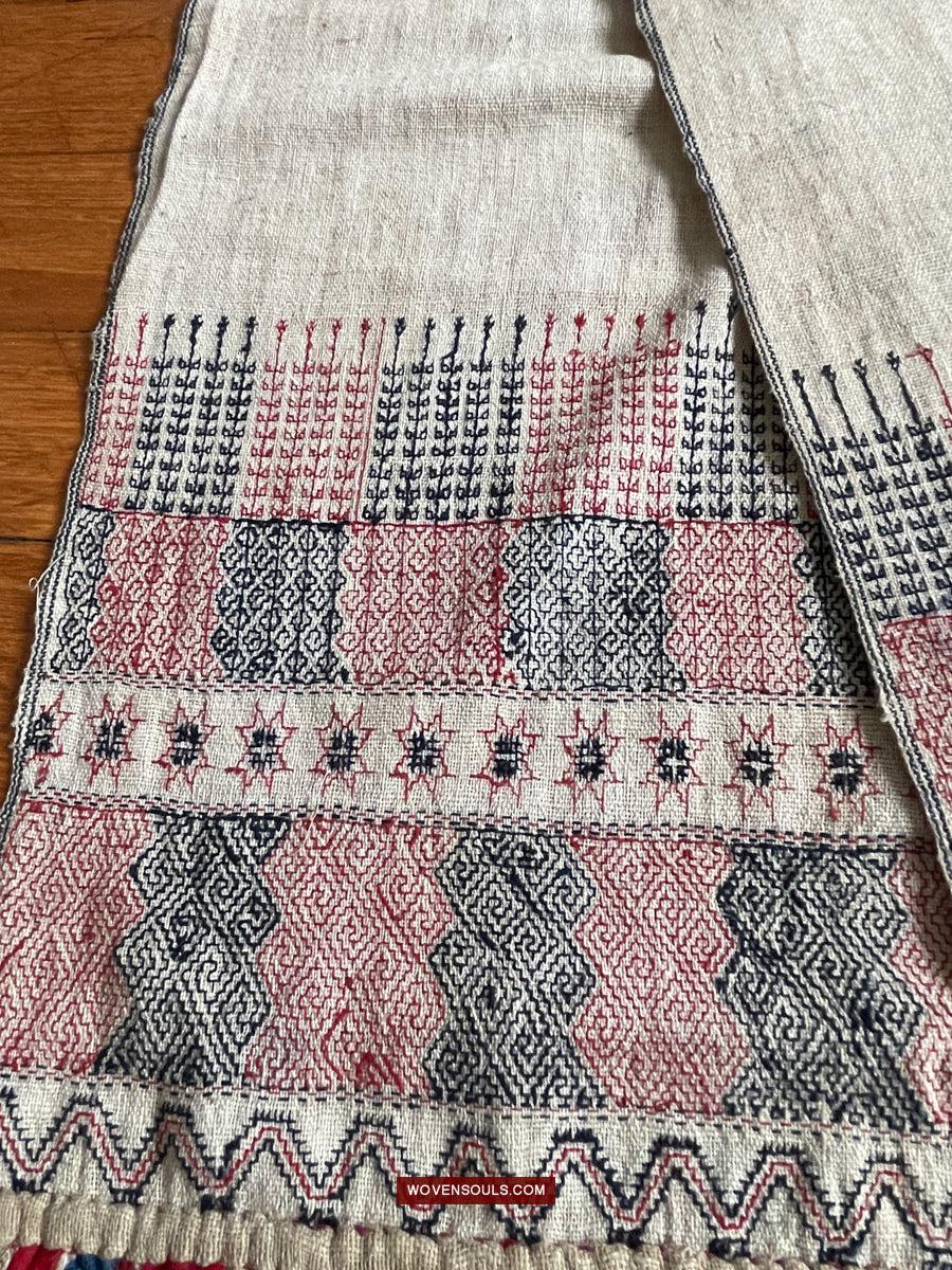 171 Antique Hilltribe Shaman Shoulder Cloth - Textile Art-WOVENSOULS Antique Textiles & Art Gallery