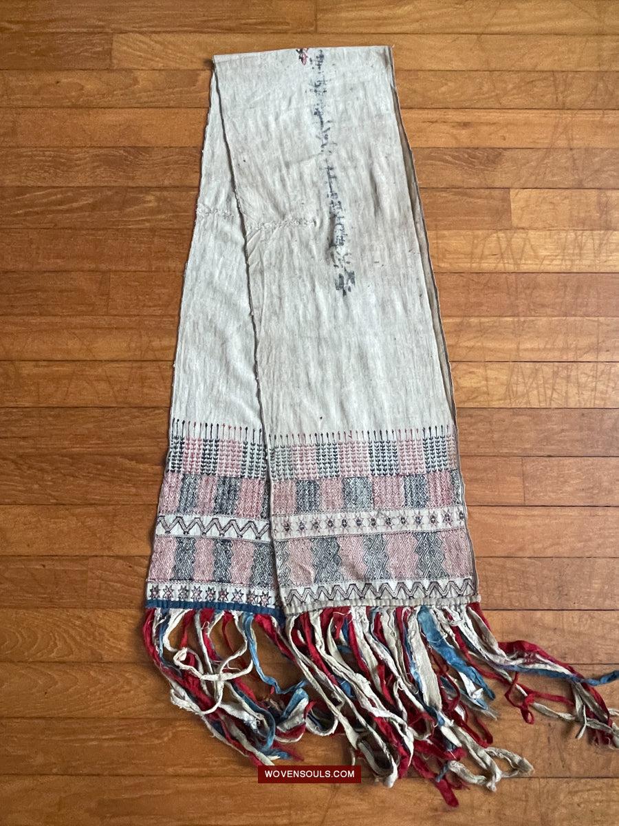 171 Antique Hilltribe Shaman Shoulder Cloth - Textile Art-WOVENSOULS Antique Textiles & Art Gallery