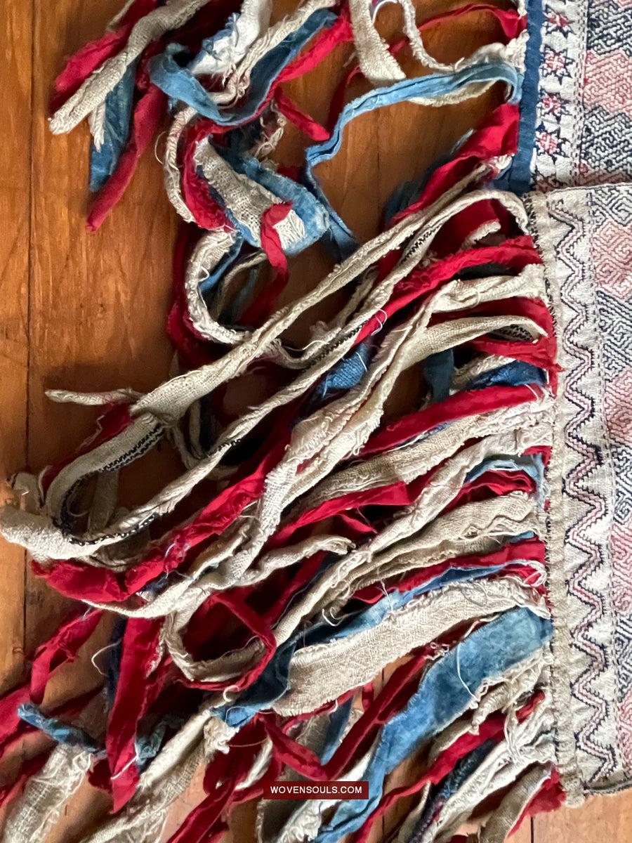 171 Antique Hilltribe Shaman Shoulder Cloth - Textile Art-WOVENSOULS Antique Textiles & Art Gallery