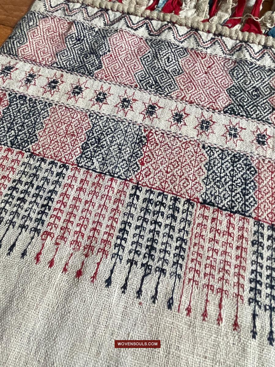 171 Antique Hilltribe Shaman Shoulder Cloth - Textile Art-WOVENSOULS Antique Textiles & Art Gallery
