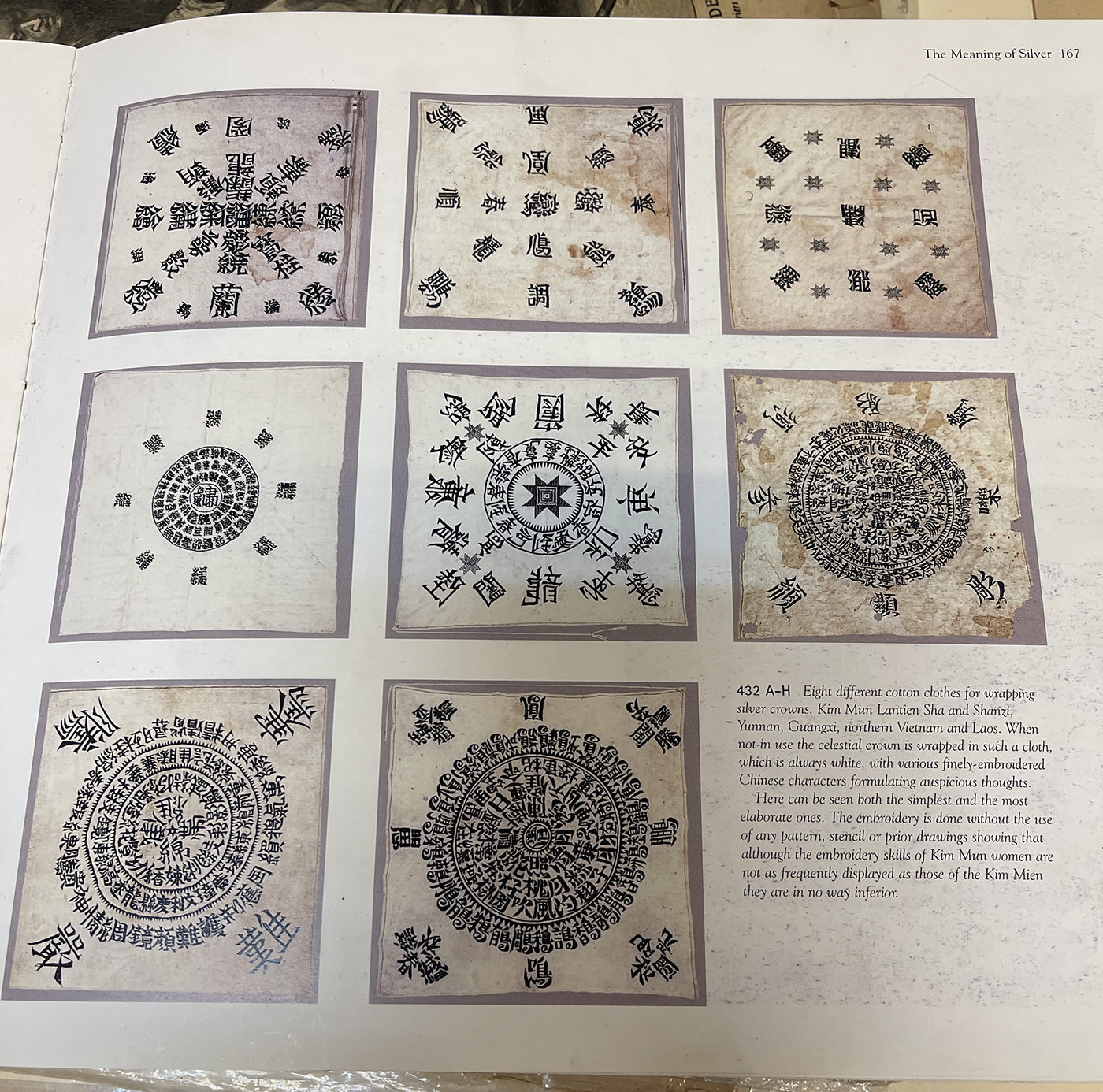 1736 Old Yao Cover Cloth for Celestial Crown - with Inscription in Embroidery-WOVENSOULS Antique Textiles & Art Gallery