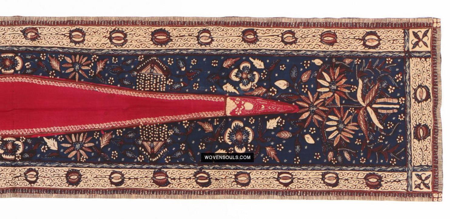1756 Vintage Batik Tulis Kemben Textile - Pair - Antique Decor Home Museum
