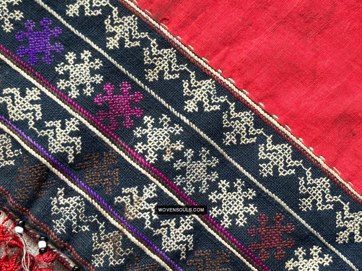 175 Vintage Yao Bridal Scarf Textile - WOVENSOULS Antique Vintage Art Interior Decor