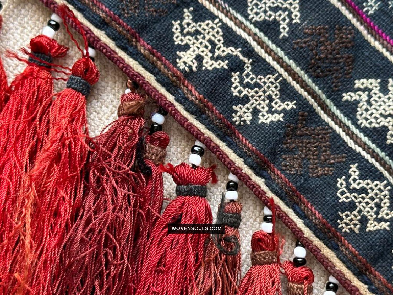 175 Vintage Yao Bridal Scarf Textile - WOVENSOULS Antique Vintage Art Interior Decor