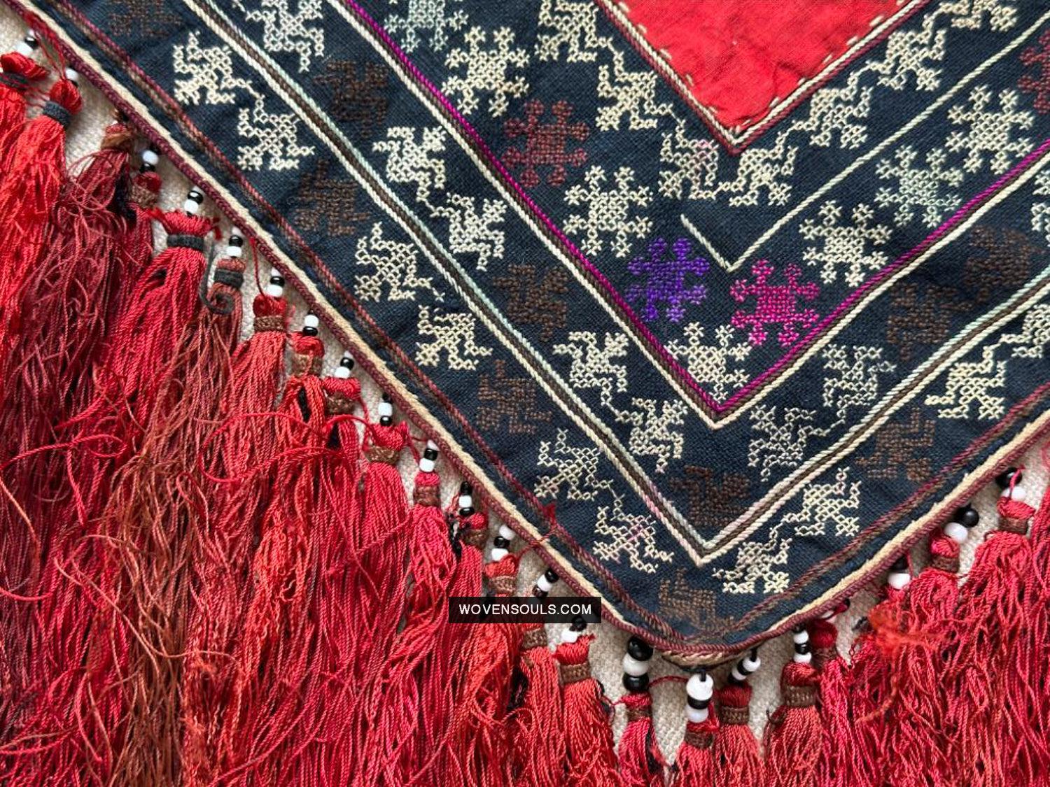 175 Vintage Yao Bridal Scarf Textile - WOVENSOULS Antique Vintage Art Interior Decor