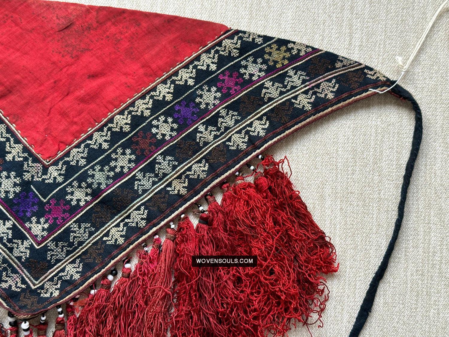 175 Vintage Yao Bridal Scarf Textile - WOVENSOULS Antique Vintage Art Interior Decor