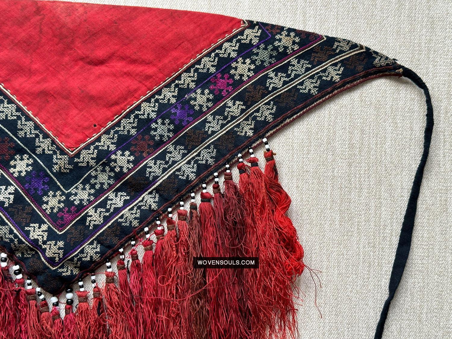 175 Vintage Yao Bridal Scarf Textile - WOVENSOULS Antique Vintage Art Interior Decor