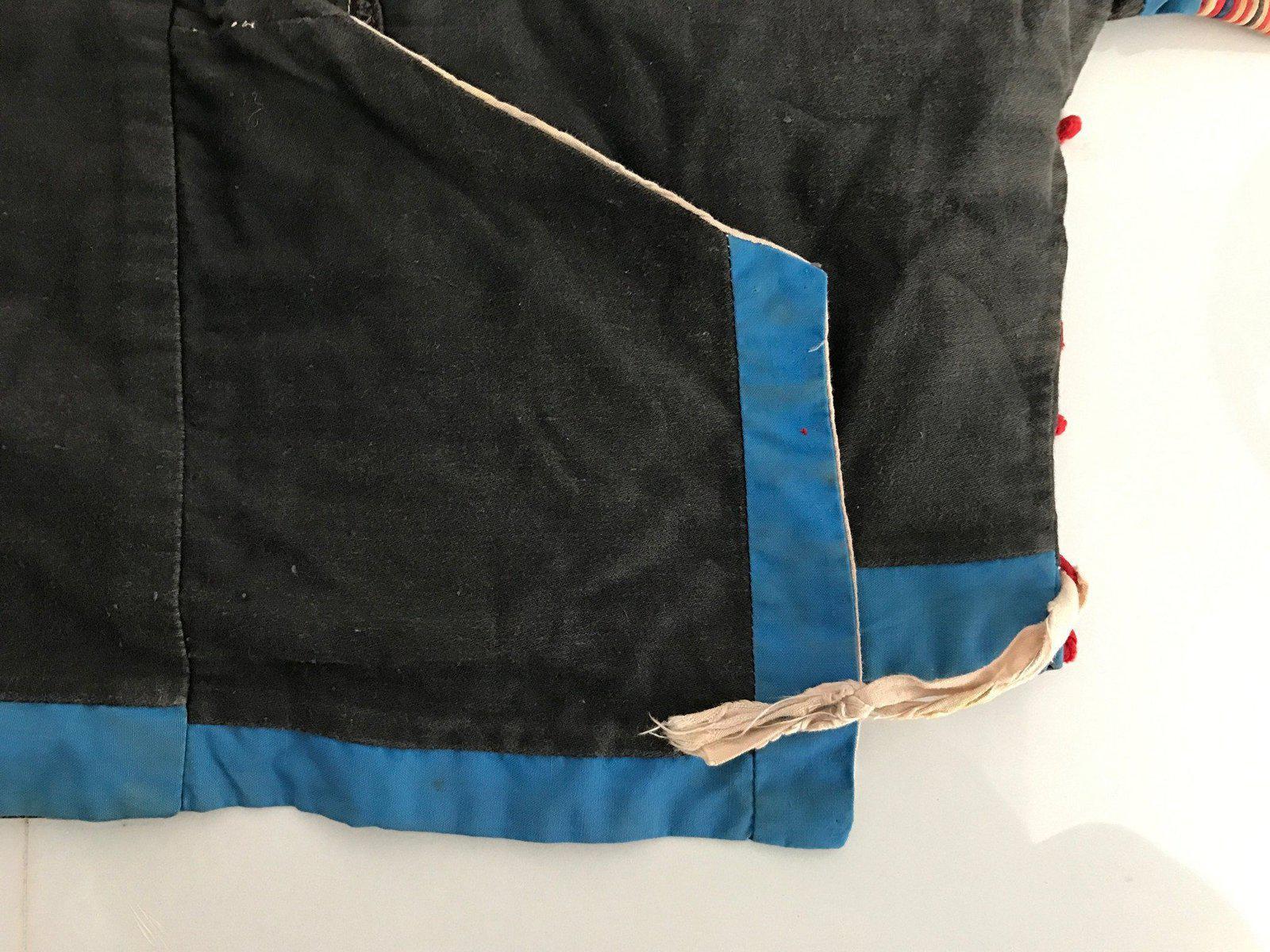 177 Vintage Handstitched Hmong Blouse with Applique & Embroidery-WOVENSOULS-Antique-Vintage-Textiles-Art-Decor