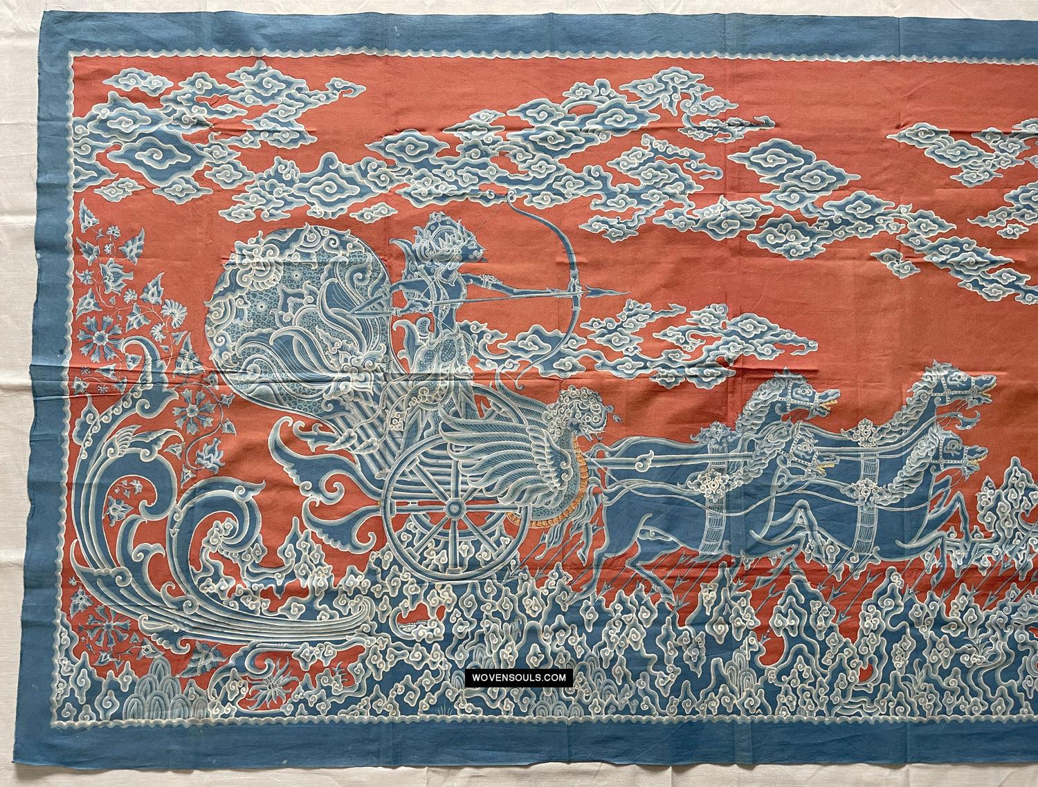 1773 Mahabharata Hindu Scene in Cirebon Wayang Batik Tulis Artwork