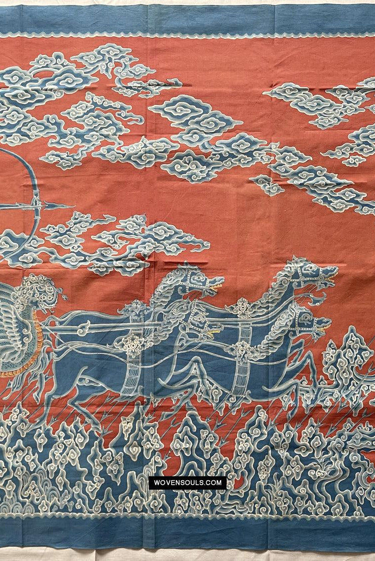 1773 Mahabharata Hindu-Szene in Cirebon Wayang Batik Tulis Artwork