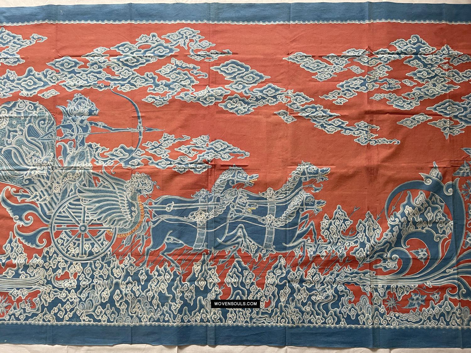 1773 Mahabharata Hindu Scene in Cirebon Wayang Batik Tulis Artwork