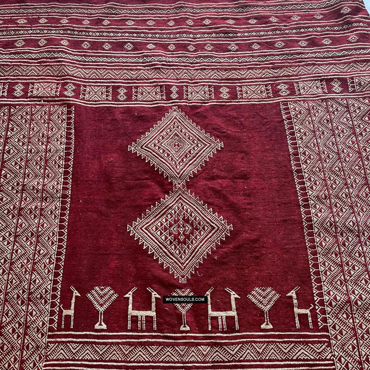 1779 Antique Bakhnoug Shawl w Animal Motifs - Textile Art Masterpiece - Antique Decor Ethnic Art