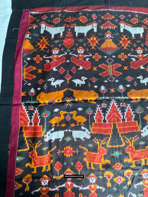 178-B Silk Pidan Pedan Buddhist Figurative Textile Art from Cambodia