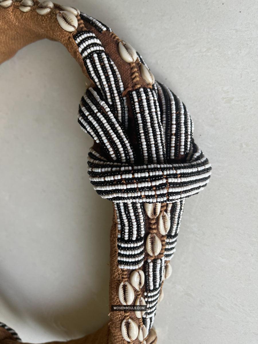 1781 Rare Vintage Kuba Beaded Belt with Shells-WOVENSOULS Antique Textiles & Art Gallery