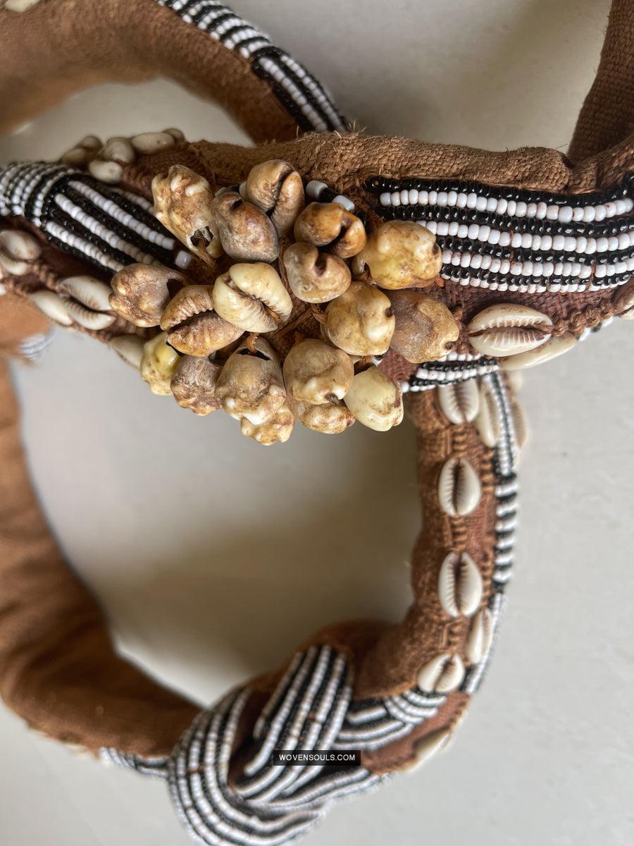 1781 Rare Vintage Kuba Beaded Belt with Shells-WOVENSOULS Antique Textiles & Art Gallery