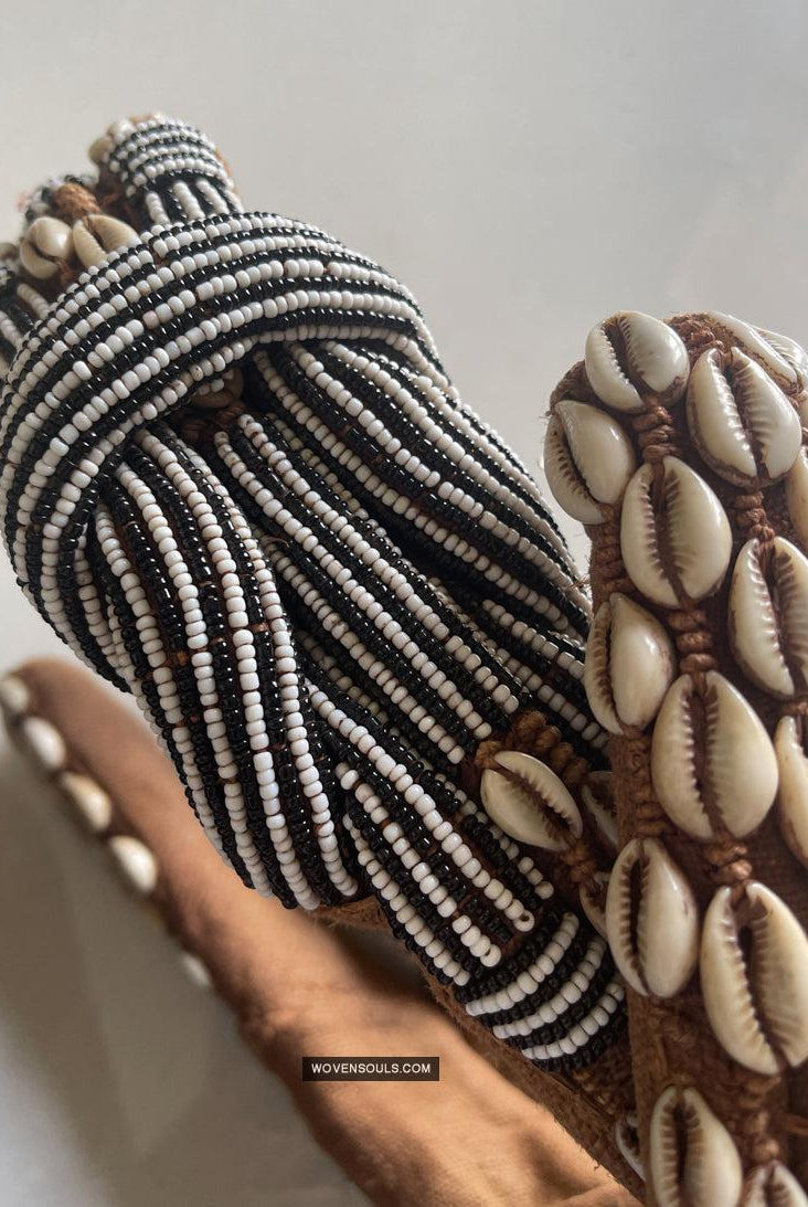 1781 Rare Vintage Kuba Beaded Belt with Shells-WOVENSOULS Antique Textiles & Art Gallery