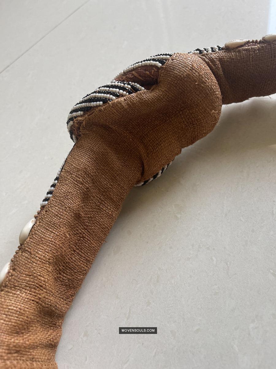 1781 Rare Vintage Kuba Beaded Belt with Shells-WOVENSOULS Antique Textiles & Art Gallery