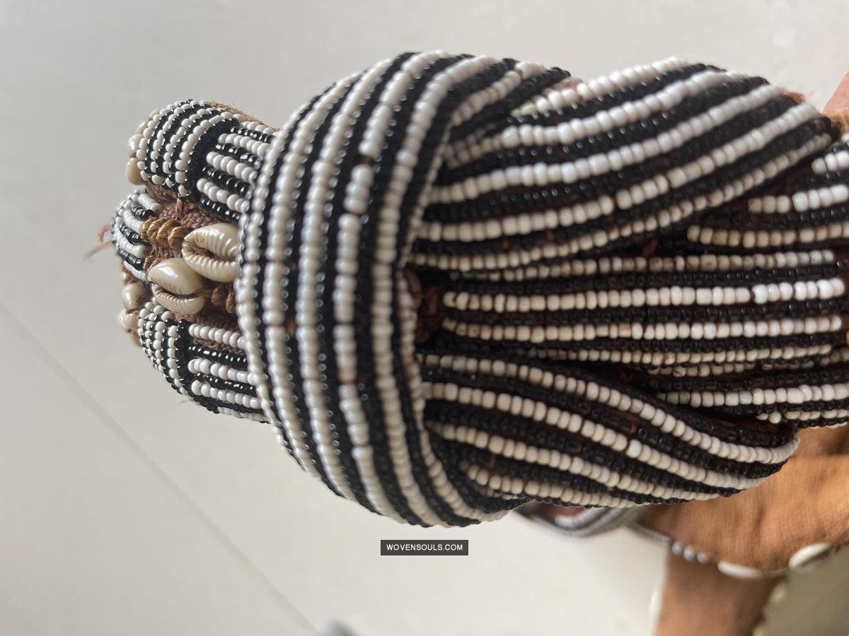 1781 Rare Vintage Kuba Beaded Belt with Shells-WOVENSOULS Antique Textiles & Art Gallery