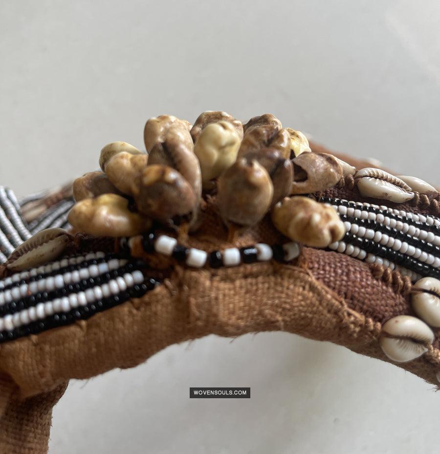 1781 Rare Vintage Kuba Beaded Belt with Shells-WOVENSOULS Antique Textiles & Art Gallery