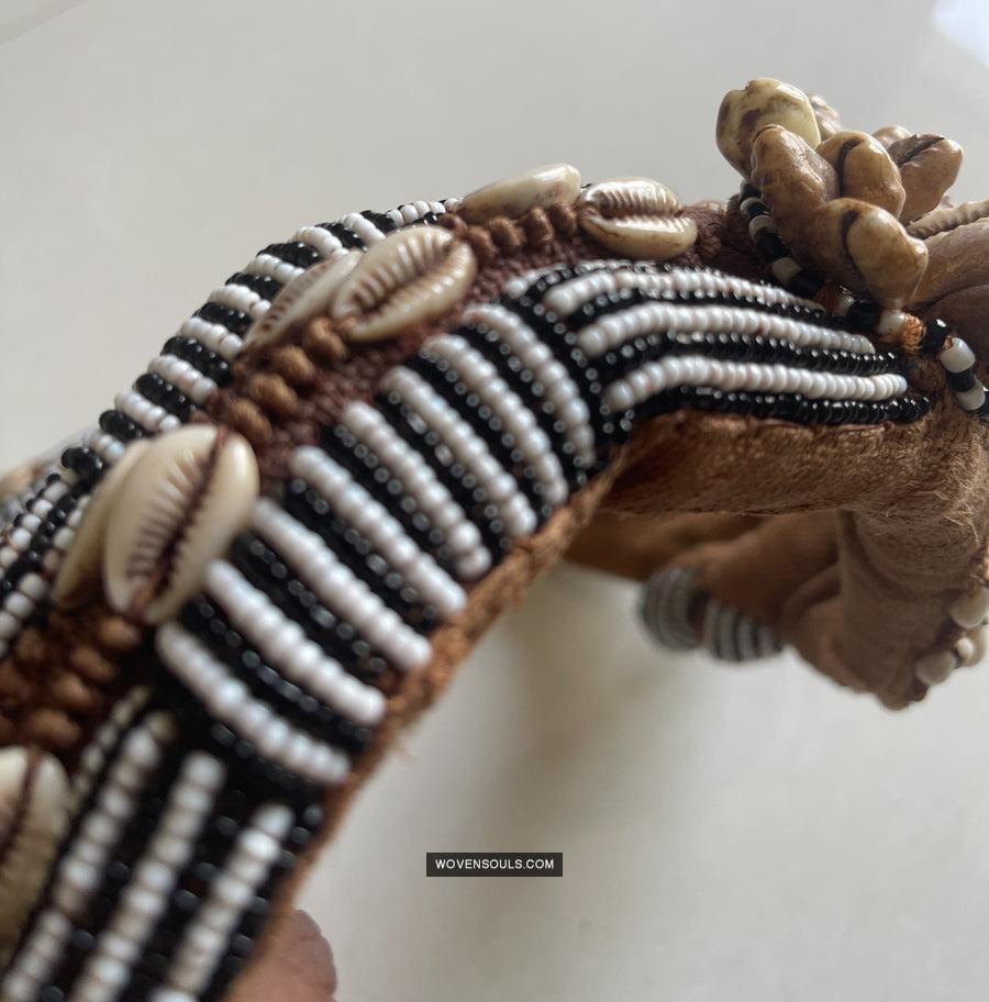 1781 Rare Vintage Kuba Beaded Belt with Shells-WOVENSOULS Antique Textiles & Art Gallery