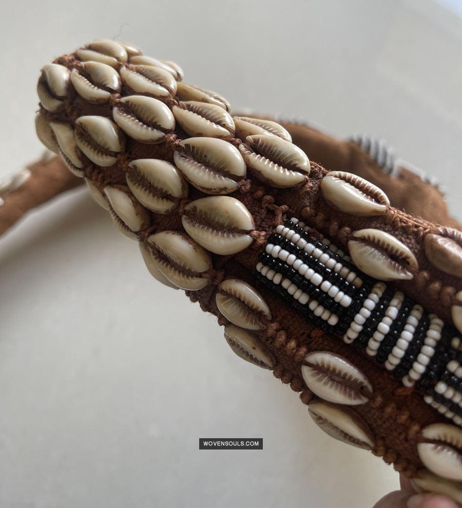 1781 Rare Vintage Kuba Beaded Belt with Shells-WOVENSOULS Antique Textiles & Art Gallery