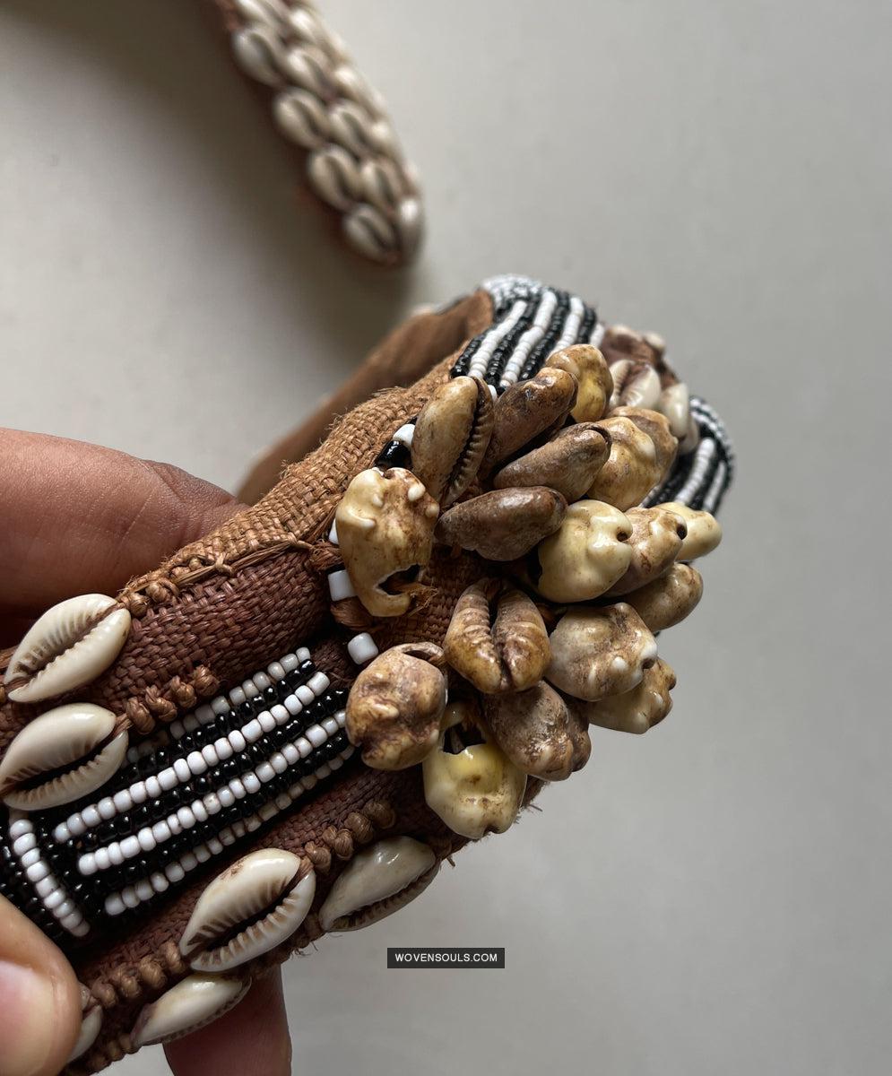 1781 Rare Vintage Kuba Beaded Belt with Shells-WOVENSOULS Antique Textiles & Art Gallery