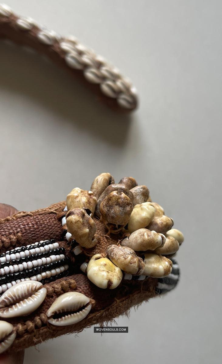 1781 Rare Vintage Kuba Beaded Belt with Shells-WOVENSOULS Antique Textiles & Art Gallery