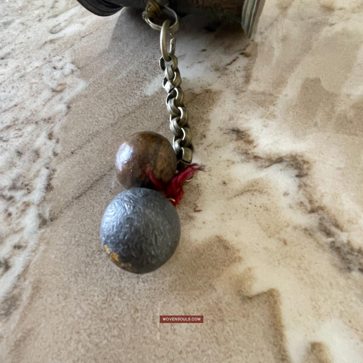 1785 Large Antique Tibetan Buddhist Prayer Wheel-WOVENSOULS Antique Textiles & Art Gallery